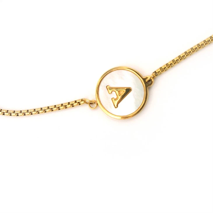 Gold Initial Chain Bracelet